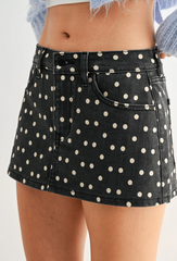 Go-To Denim Skort (polka dot)