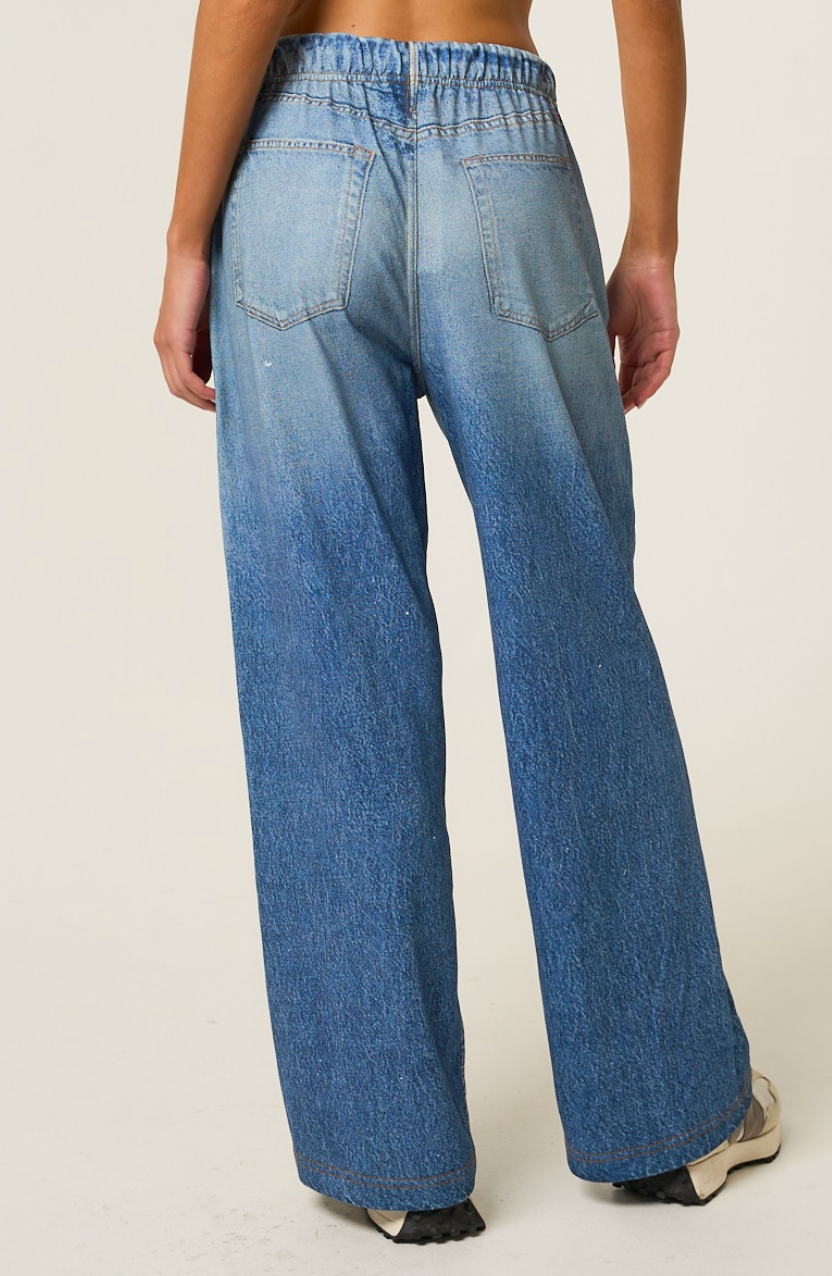 French Terry Denim Pant