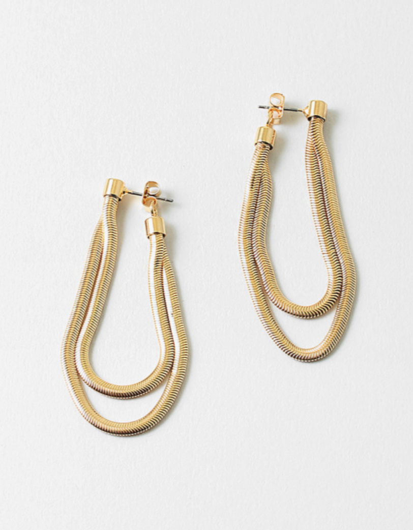 Double Drape Gold Earring