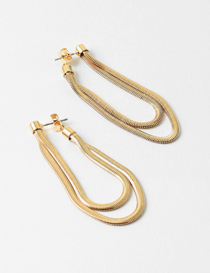 Double Drape Gold Earring