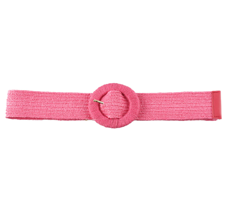 Hot Pink Woven Stretch Belt
