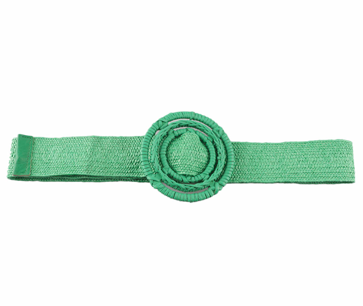 Kelly Green Woven Stretch Belt