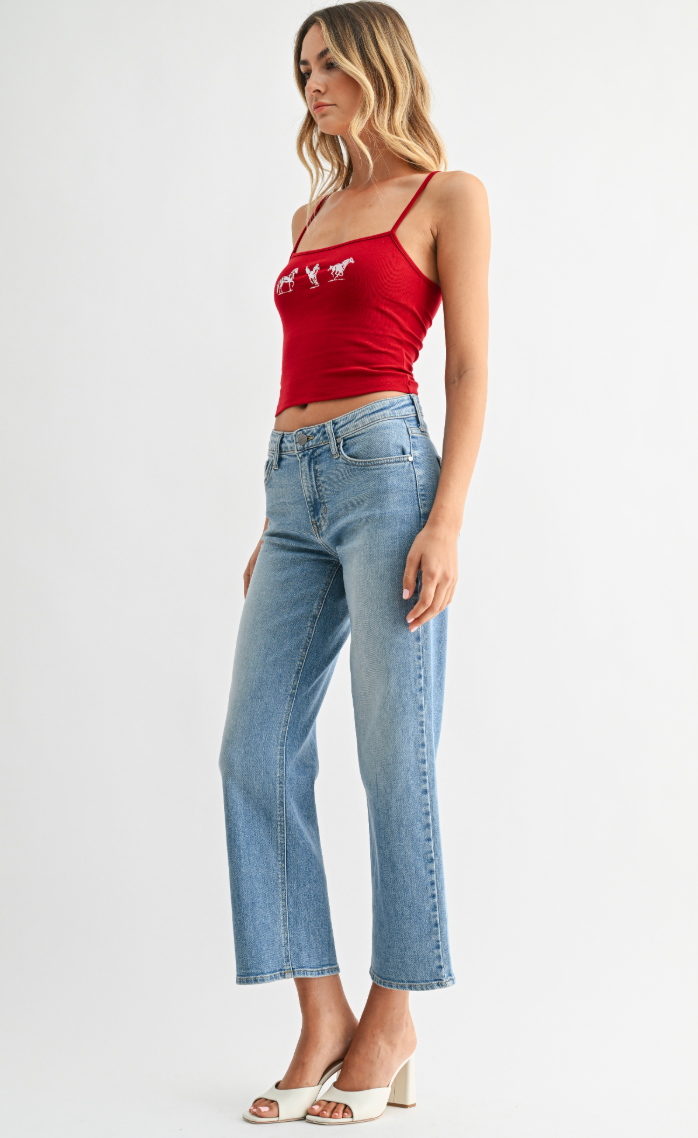 Mid Rise Slim Wide Leg (lt denim)