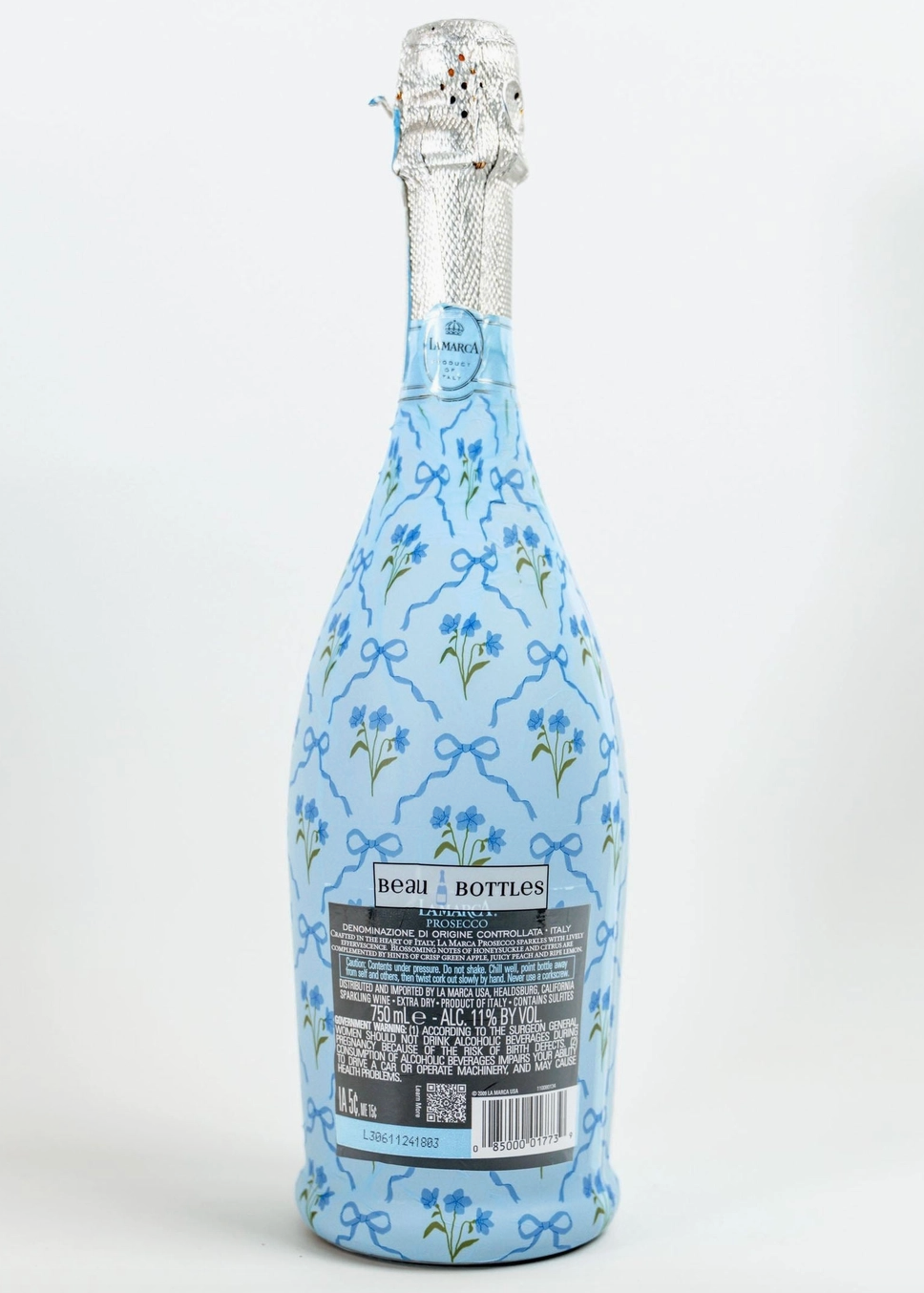 Beau Bottle Wrap (blue bows & blossoms)