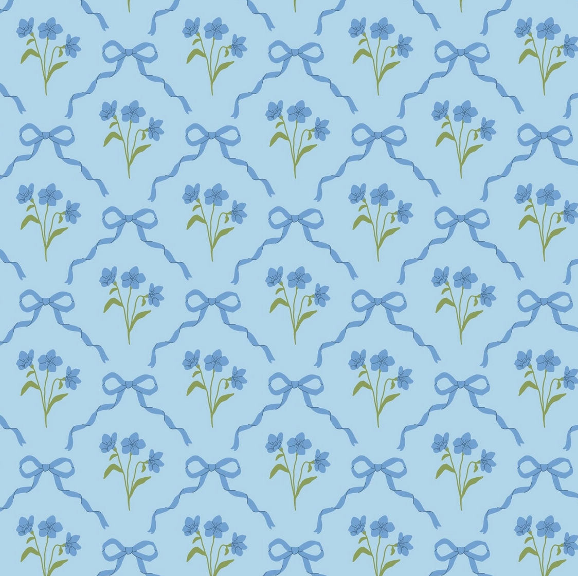 Beau Bottle Wrap (blue bows & blossoms)