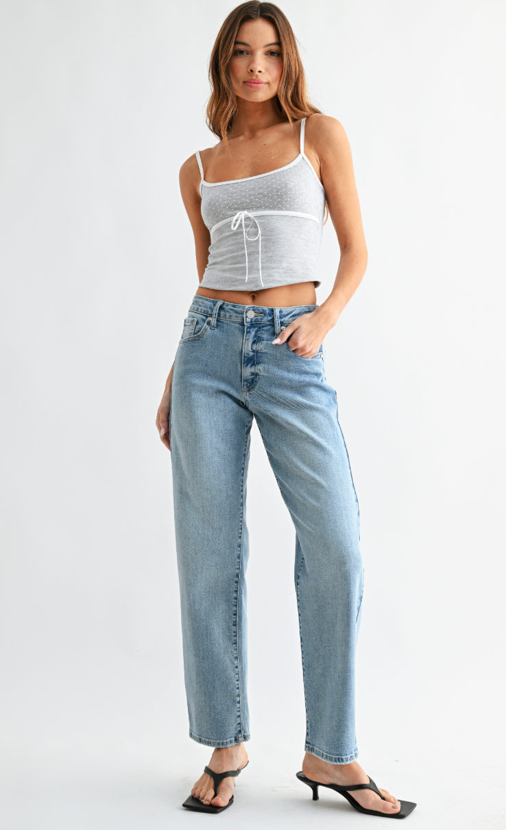 Bowed Straight Leg Jean