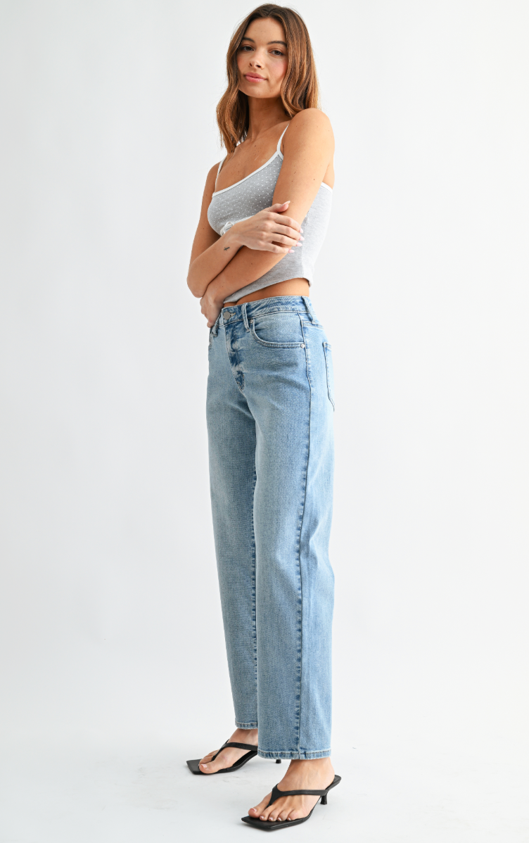 Bowed Straight Leg Jean