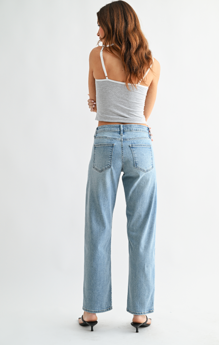 Bowed Straight Leg Jean