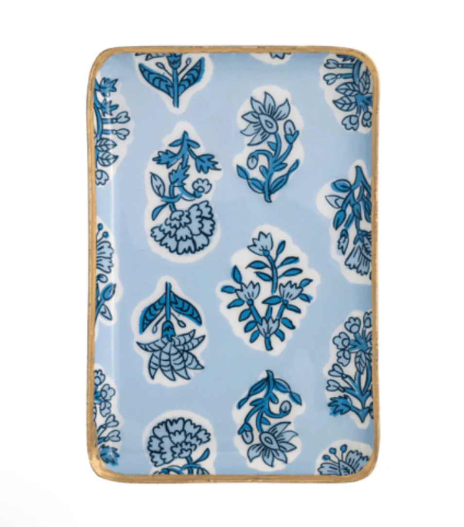 Blue Floral Tidbit Tray