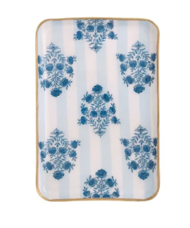 Blue Floral Tidbit Tray