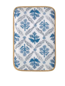 Blue Floral Tidbit Tray