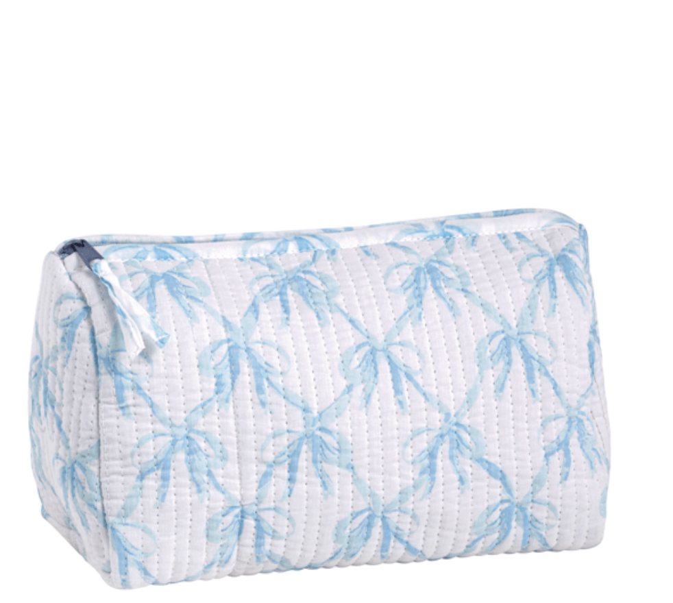 Bow Quilted Cosmetic Case