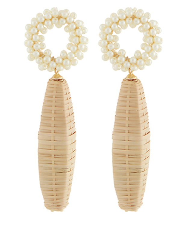 Pearl & Palm Drop Earring