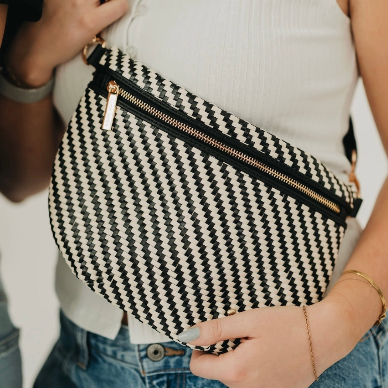 Diagonal Woven Bum Bag