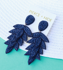 Navy Petal Earring