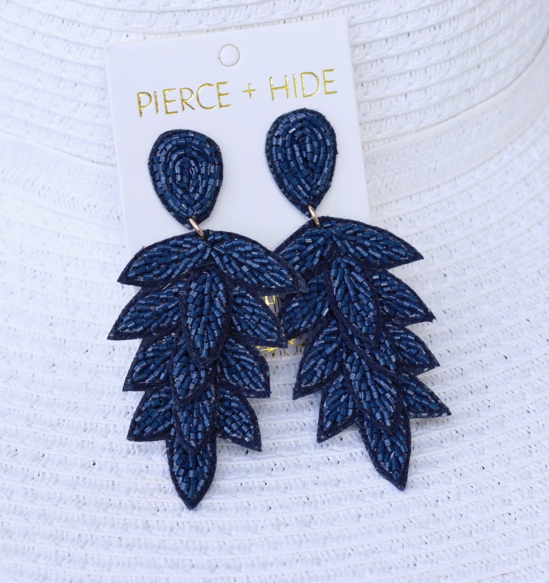 Navy Petal Earring