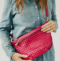 Woven Bum Bag (fuchsia)