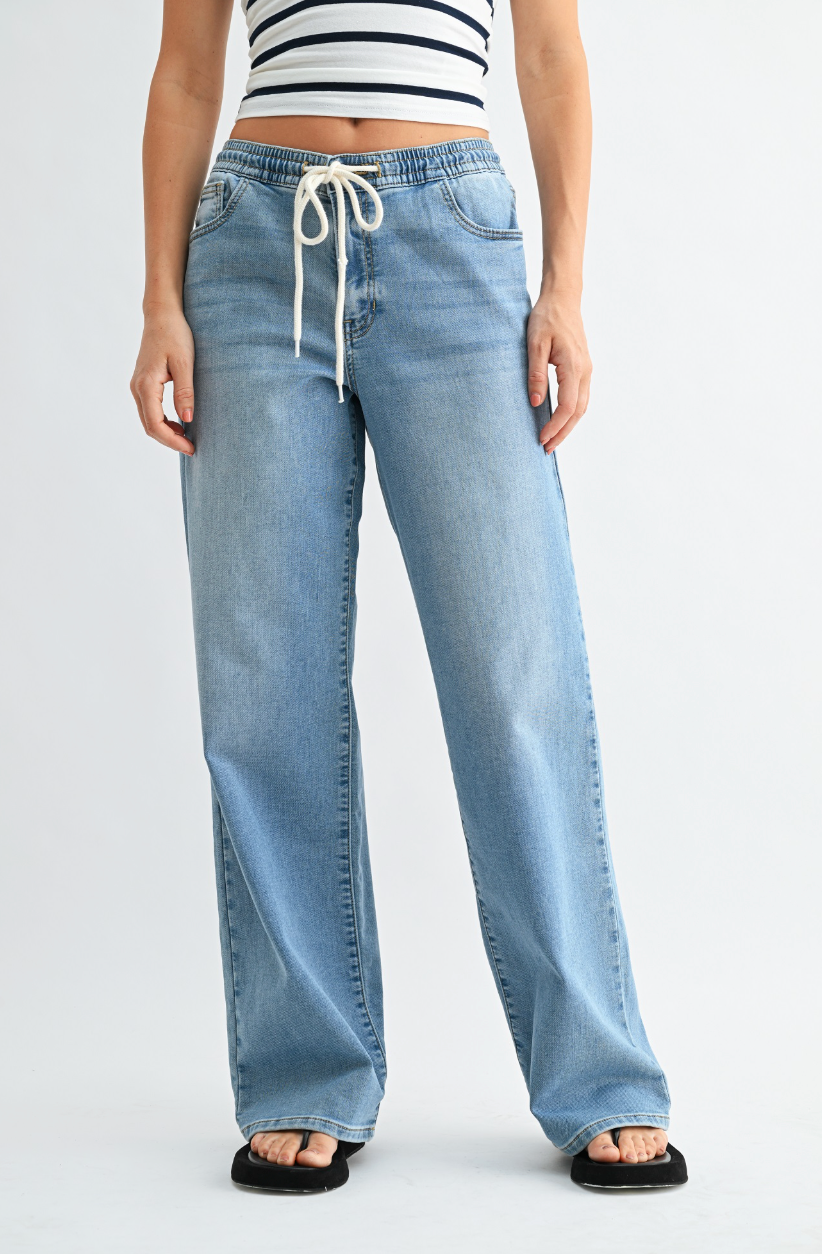 Pulled Together Drawstring Denim