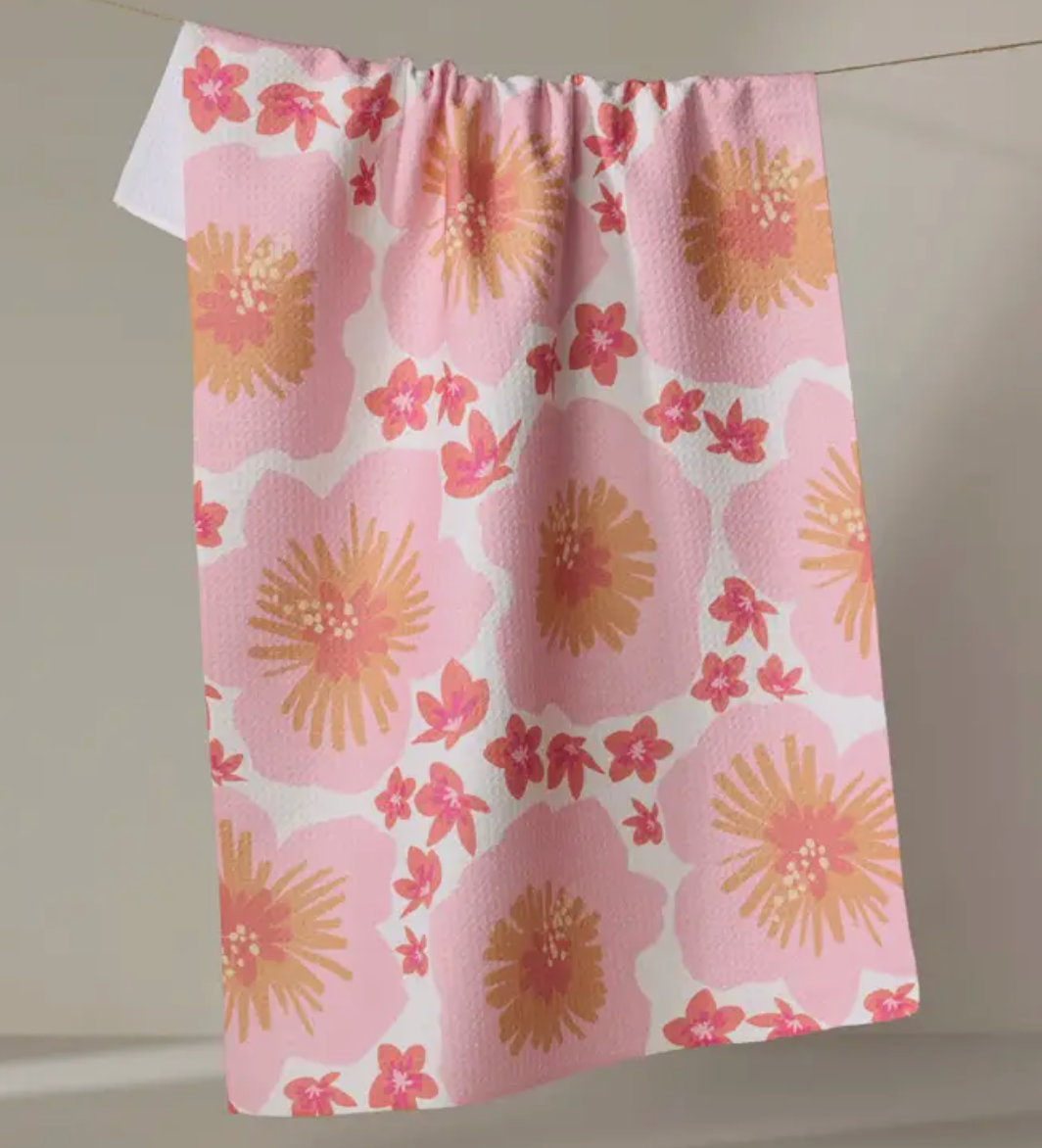 Hibiscus Sunset Tea Towel