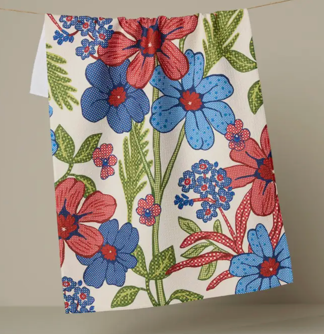 Plaid Floral Tea Towel