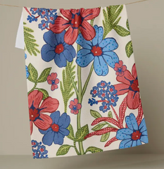 Plaid Floral Tea Towel
