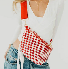 Woven Checker Bum Bag