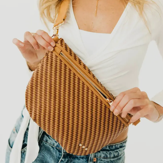 Diagonal Woven Bum Bag