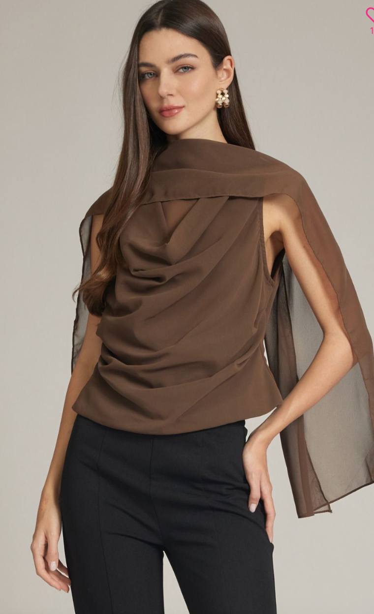 Drape Me Away Top (mocha)
