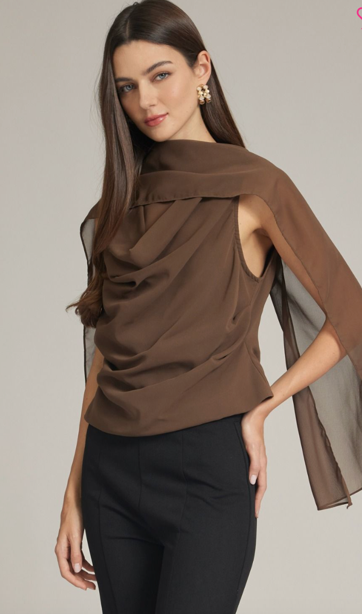 Drape Me Away Top (mocha)