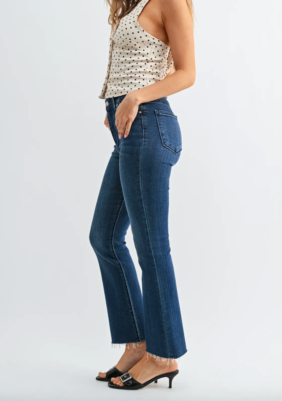 HR Crop Flare (dk denim)