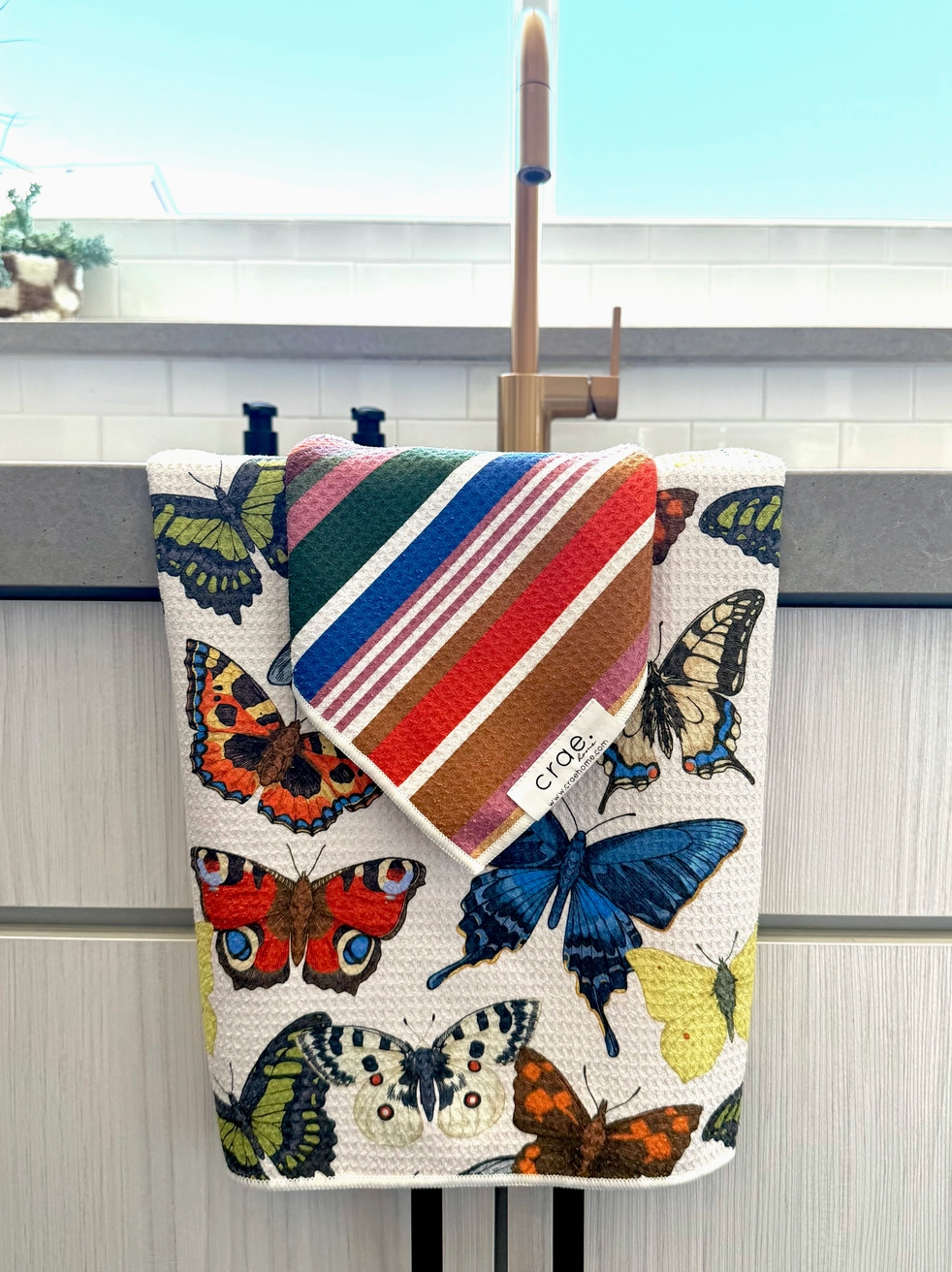 Little Wings/Sedona Stripe: Hand Towel/Washcloth Set