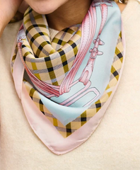 London Check Silk Scarf