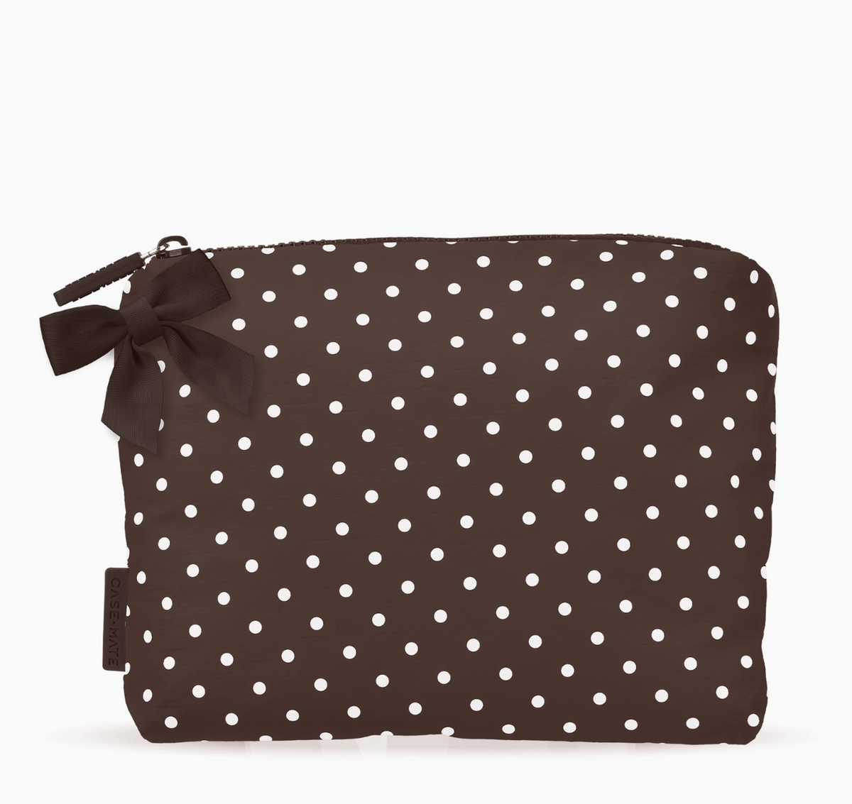 Crinkle Make Up Bag (espresso polka dot)