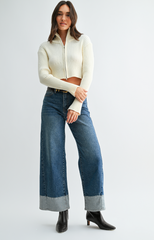 Two Tone Weekend Jean (dk denim)