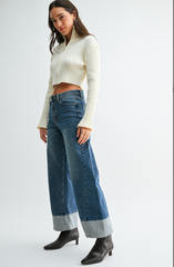 Two Tone Weekend Jean (dk denim)