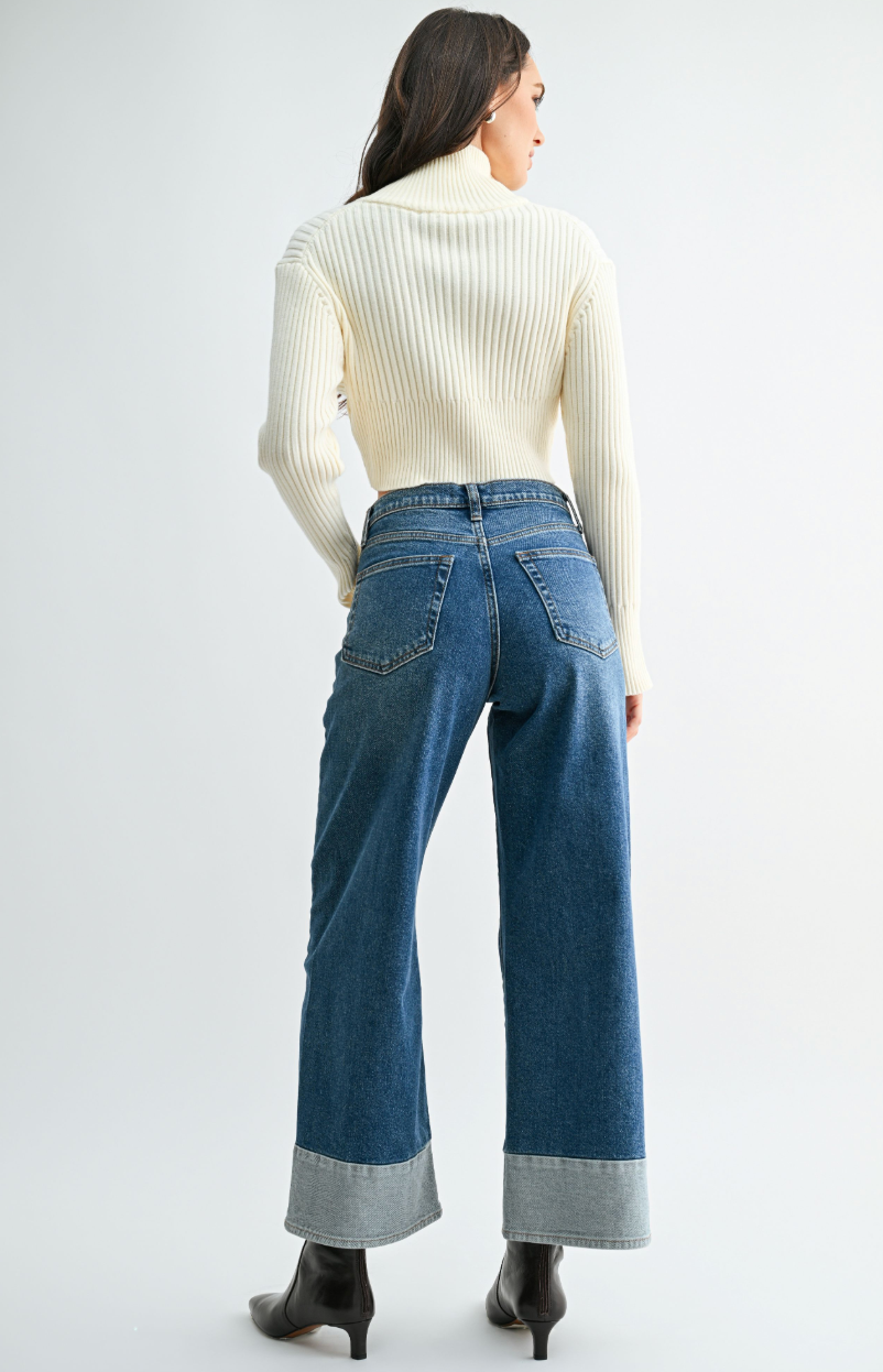 Two Tone Weekend Jean (dk denim)
