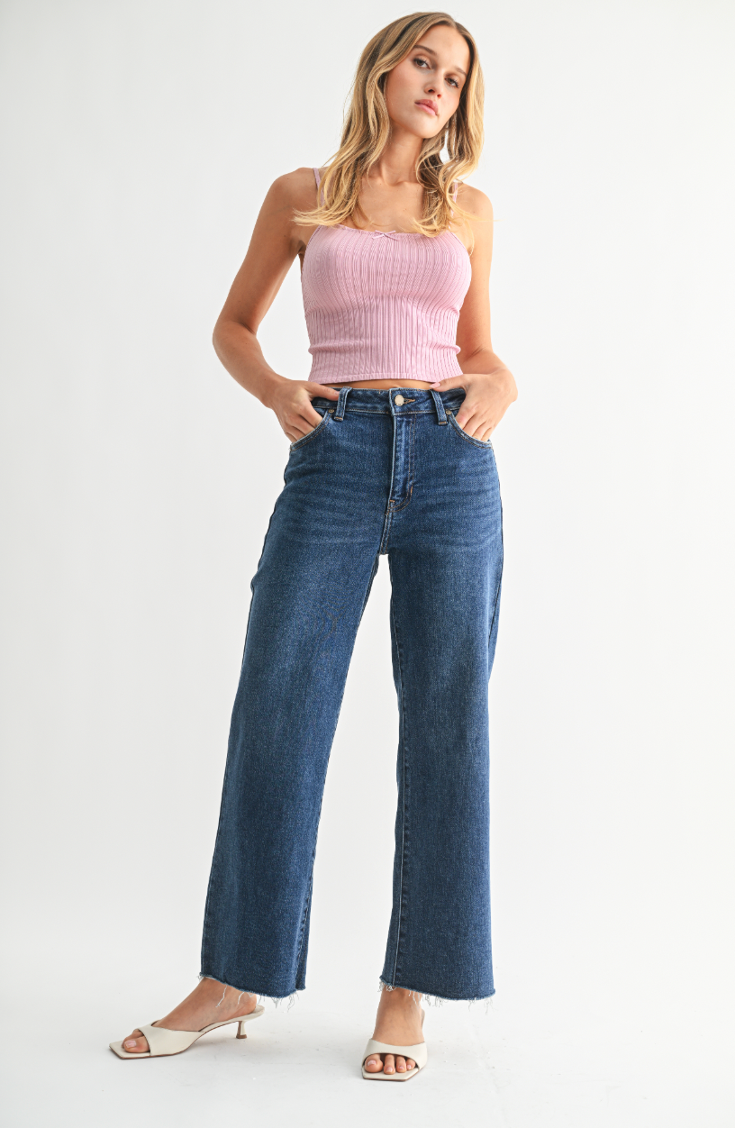 Scissor Cut Slim Wide Leg (dk denim)