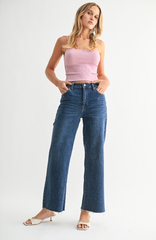 Scissor Cut Slim Wide Leg (dk denim)