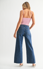 Scissor Cut Slim Wide Leg (dk denim)