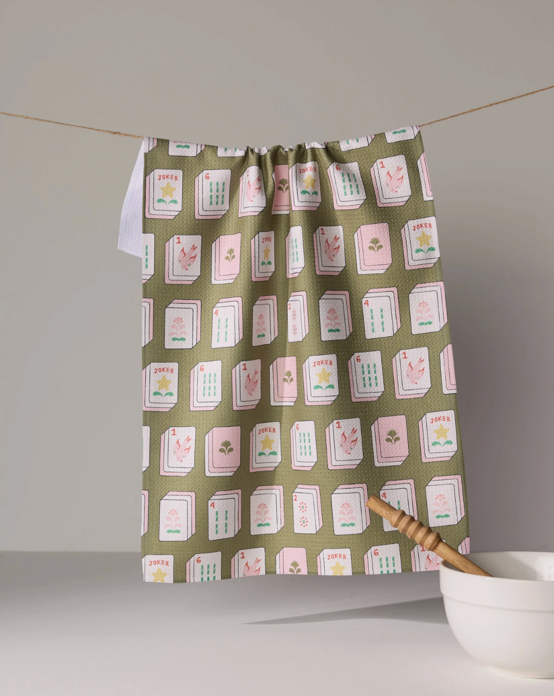 Mahjong Tiles Tea Towel