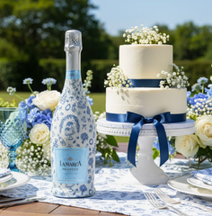Beau Bottle Wrap (Blue Wedding Toile)