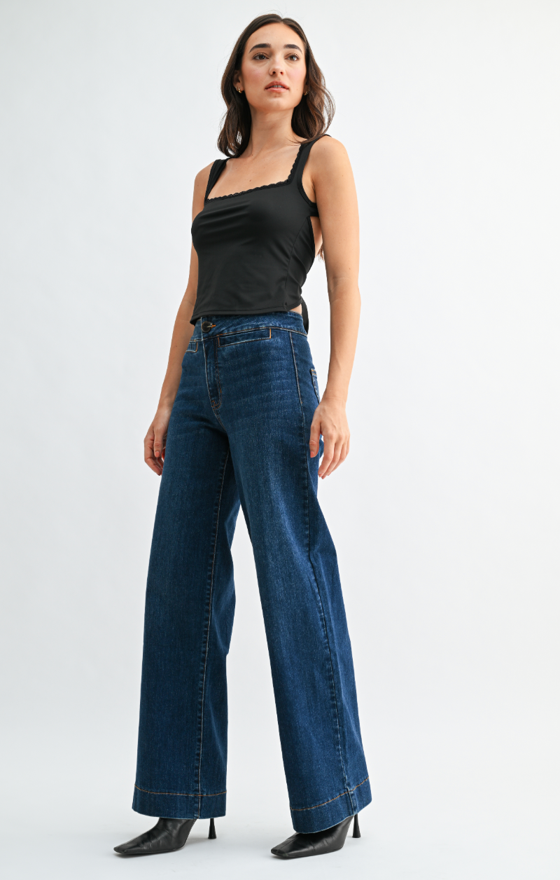 Tailored Wide Leg Jean
