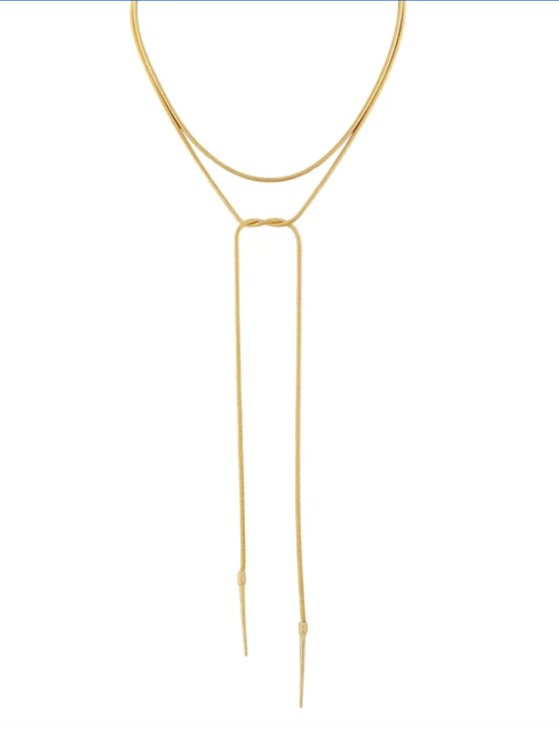 Gold Bar Lariat Necklace