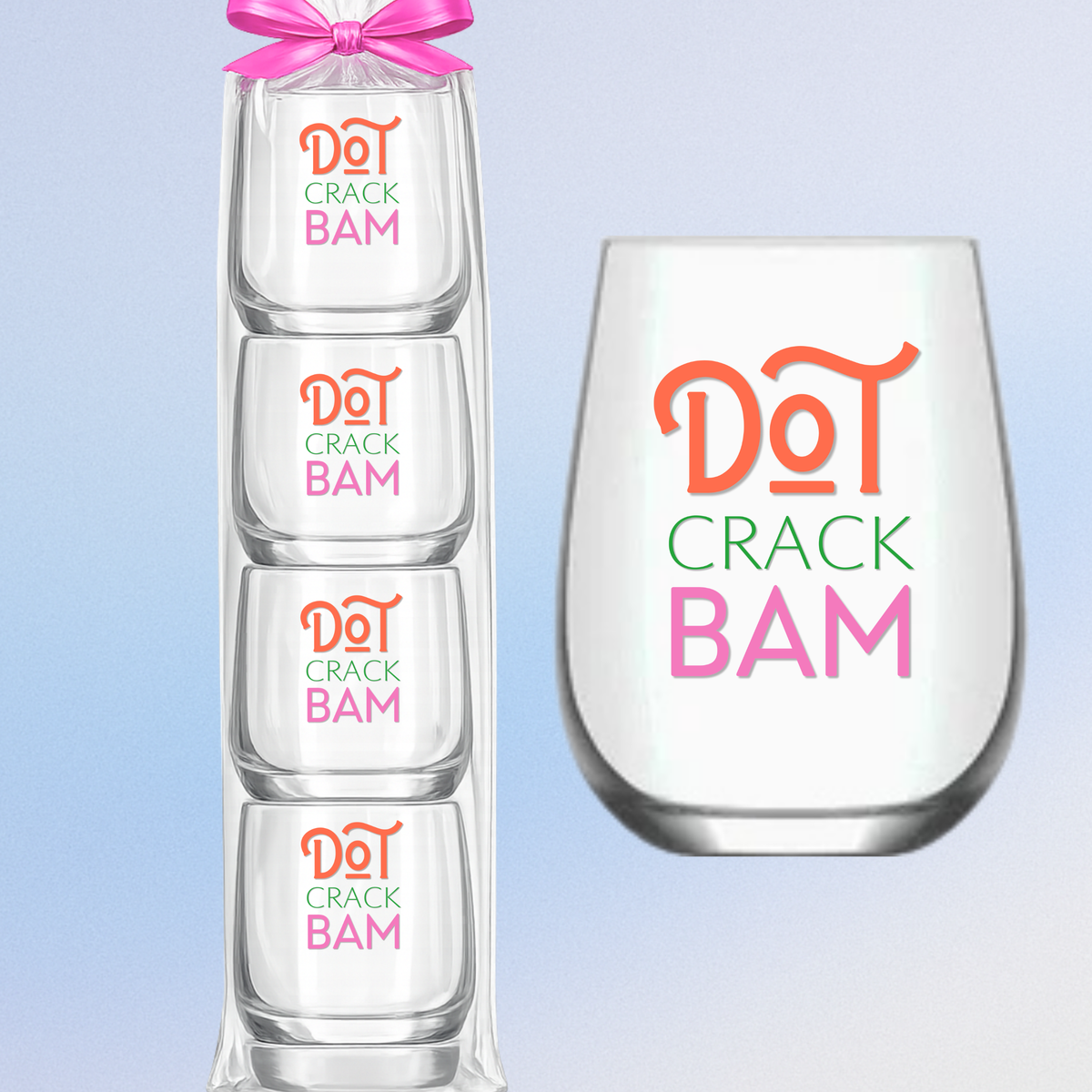 "Dot Crack Bam" (set of 4 wine glass)