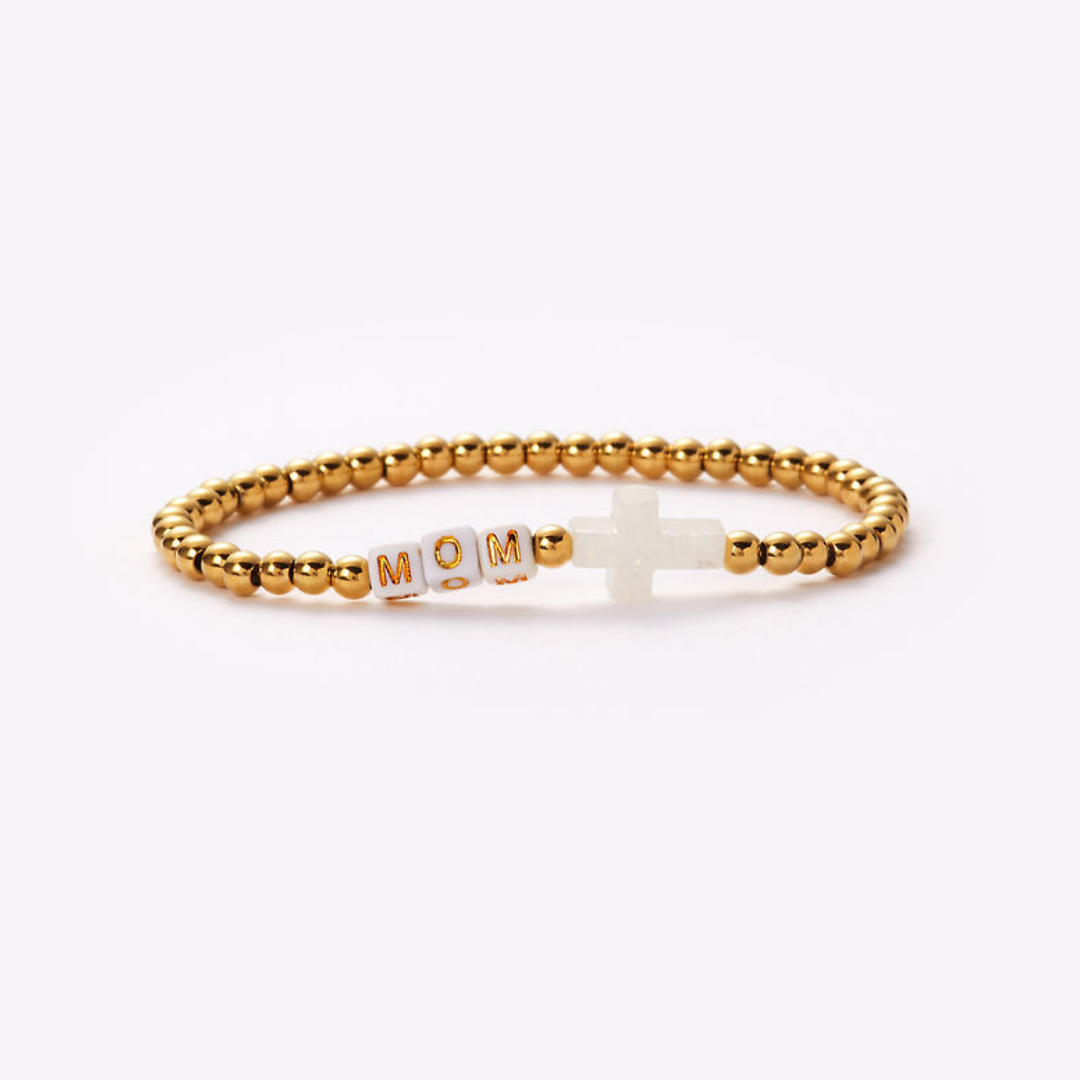 Holy Water Mom Cross Bracelet