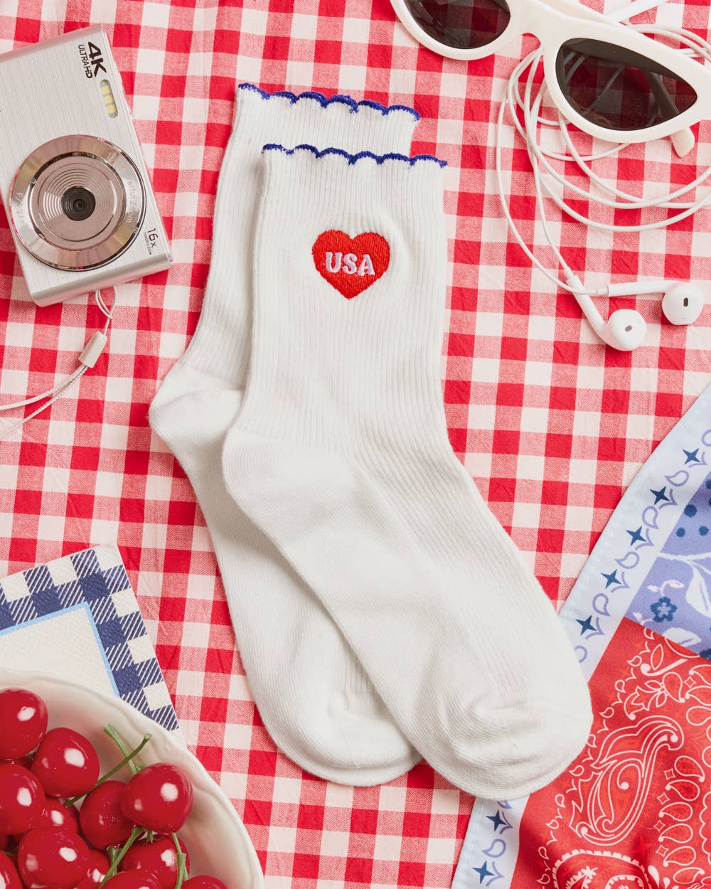 USA Heart Socks