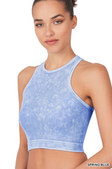Washed Ribbed Bra Top (spring blue)
