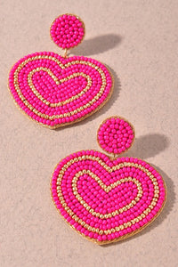 Hot Pink Heart Earring