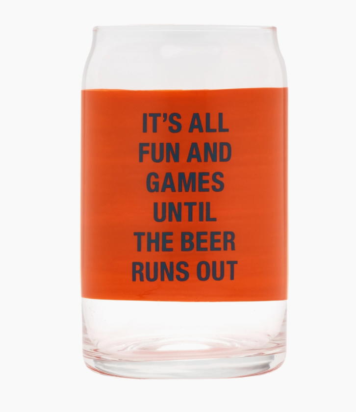 Fun And Games Beer Can Glass