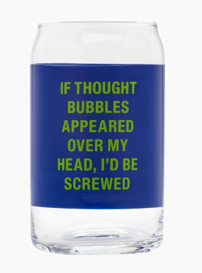 Bubbles Beer Can Glass